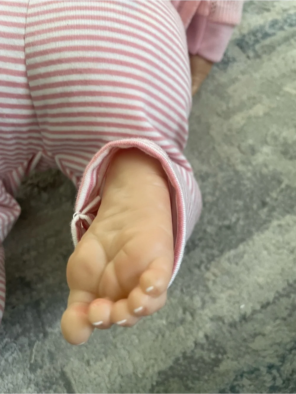 Pink Baby Doll Knit Cardigan & Striped Pants Set